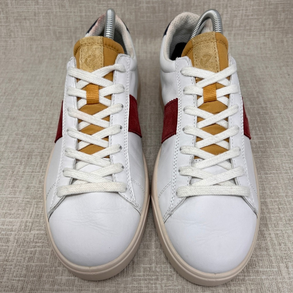 ECCO Street Lite Leather Sneakers Women‎ 40EU 9-9.5 White Red Minimalist Casual - Picture 3 of 9